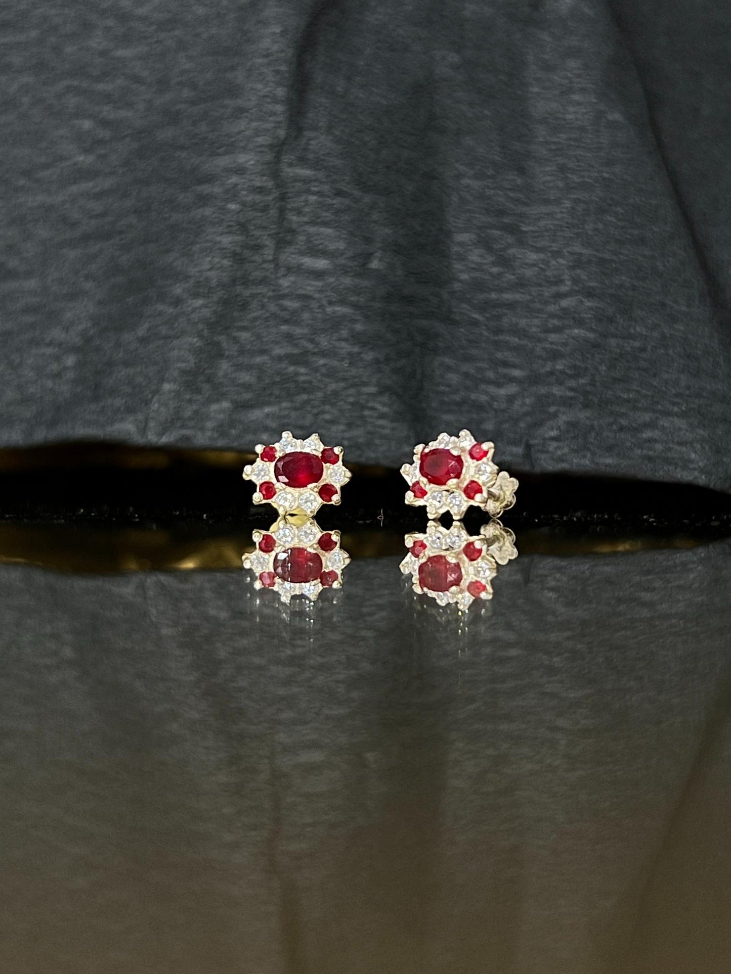 Five Stones Studs - Chandi (Silver) - Mairaj's Hub