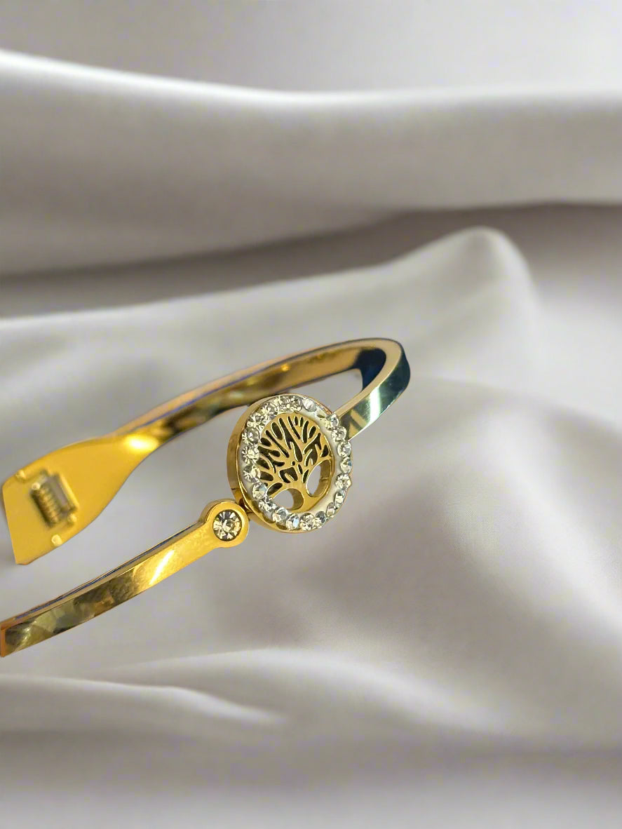 Tree Stones Bangle - Stainless Steel - Mairaj's Hub