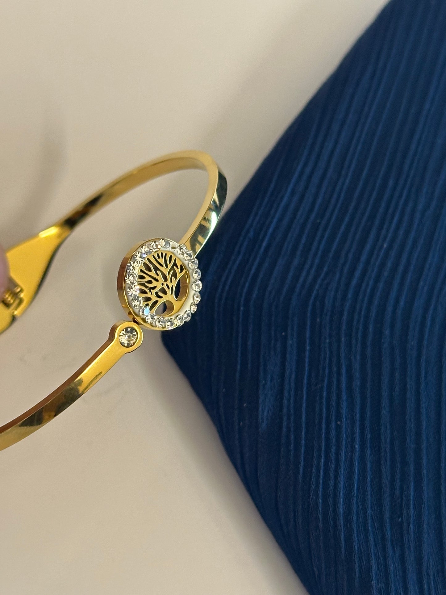 Tree Stones Bangle - Stainless Steel - Mairaj's Hub