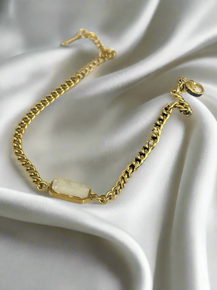 Marble Stone Double Sided Bracelet - Stainless Steel - Mairaj's Hub