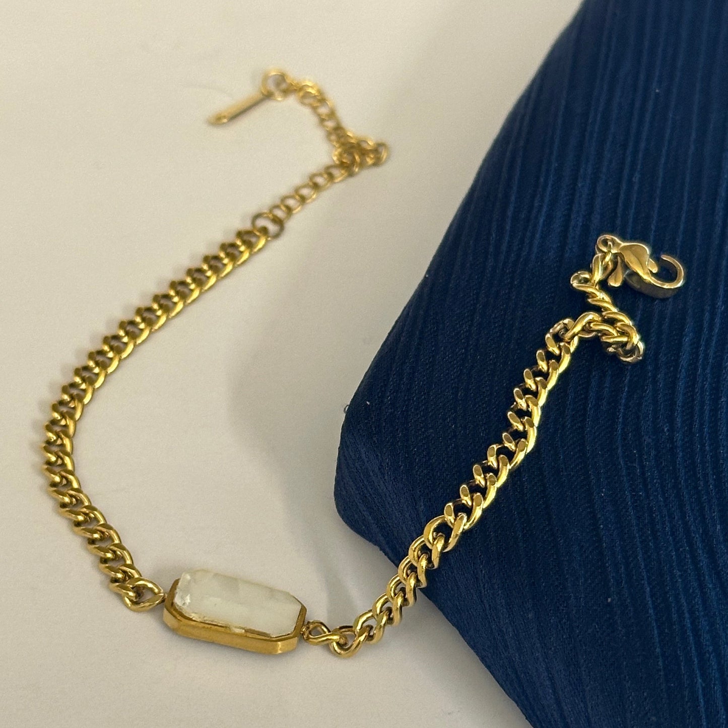 Marble Stone Double Sided Bracelet - Stainless Steel