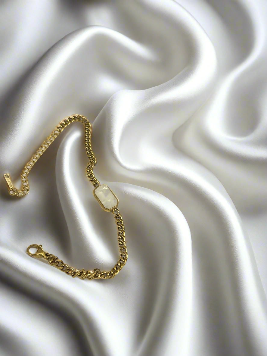 Marble Stone Double Sided Bracelet - Stainless Steel - Mairaj's Hub