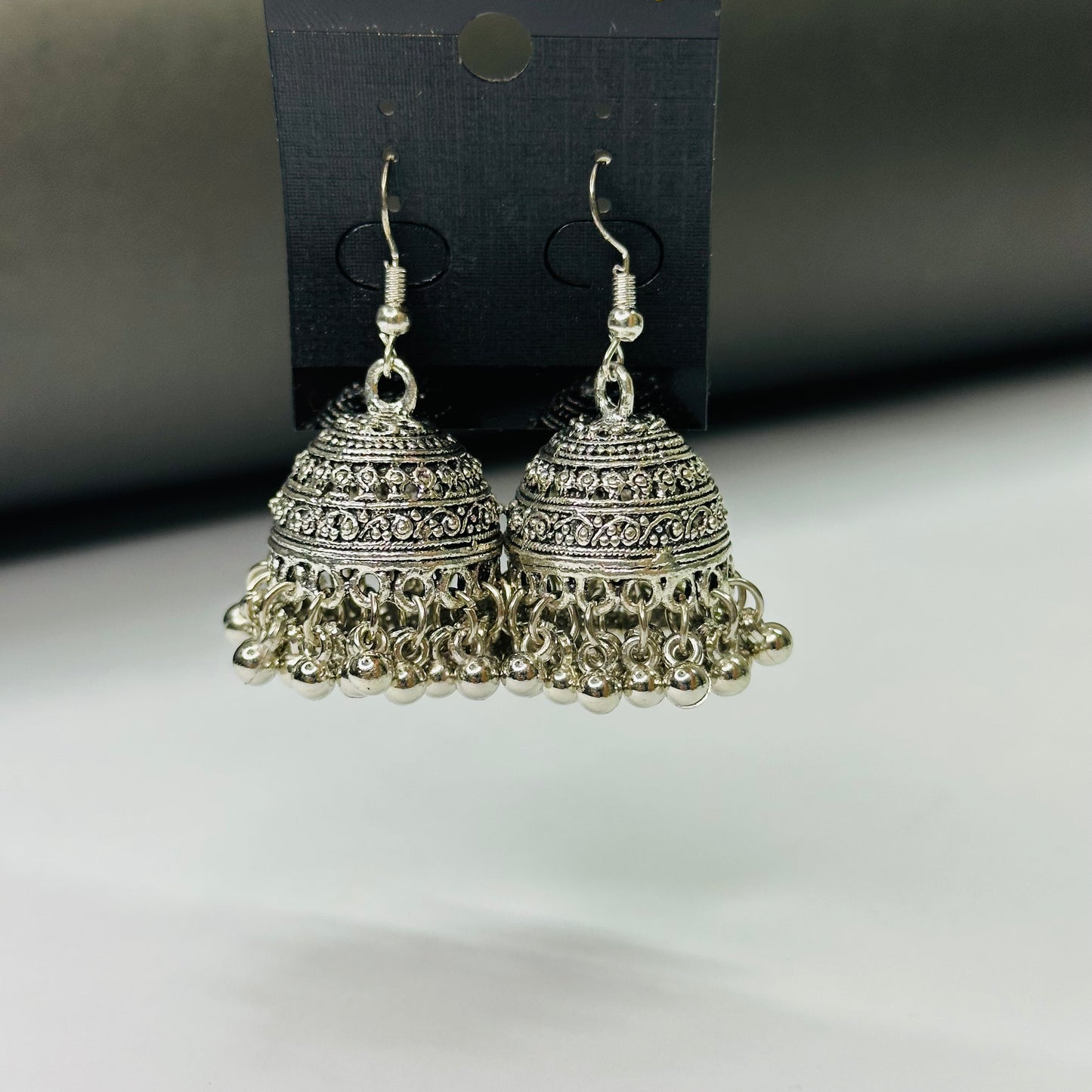 Silver Antique Style Small Jhumka