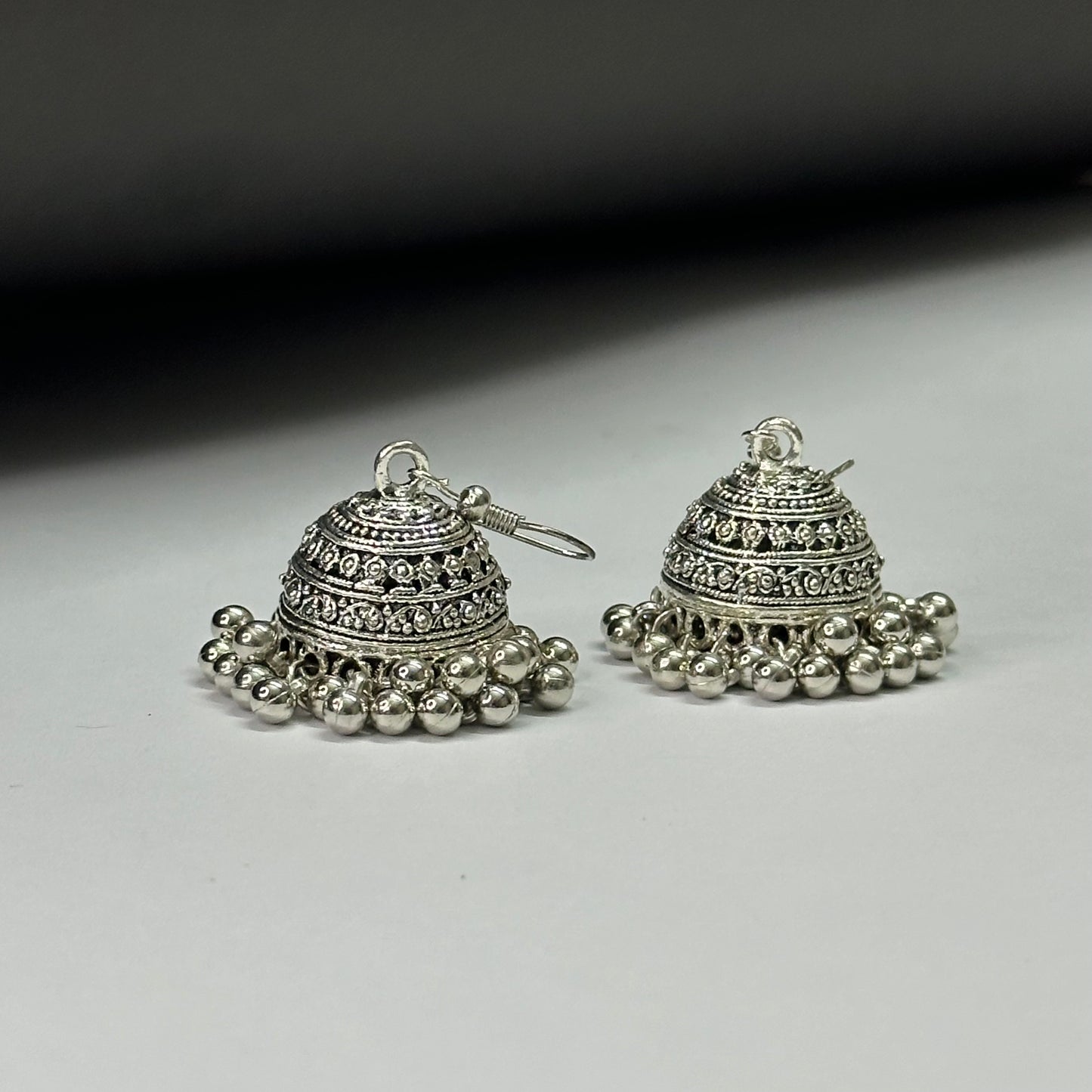 Silver Antique Style Small Jhumka