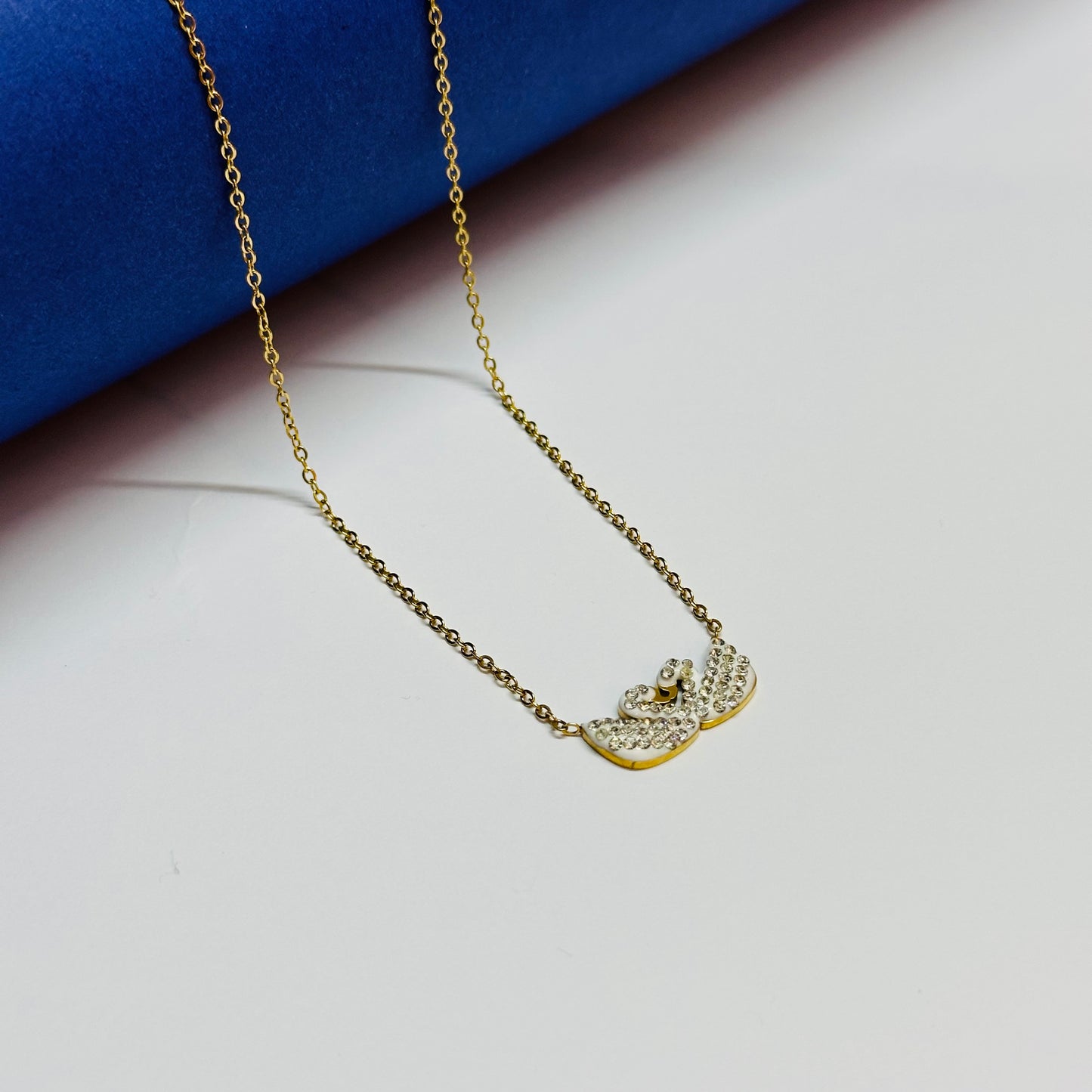 Double Swan Necklace - Stainless Steel