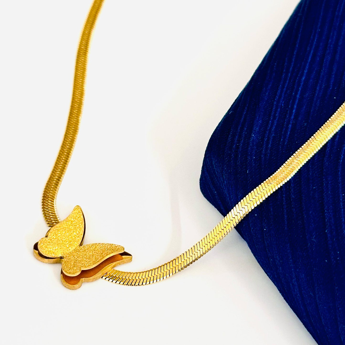 Butterfly Snake Design Necklace - Stainless Steel