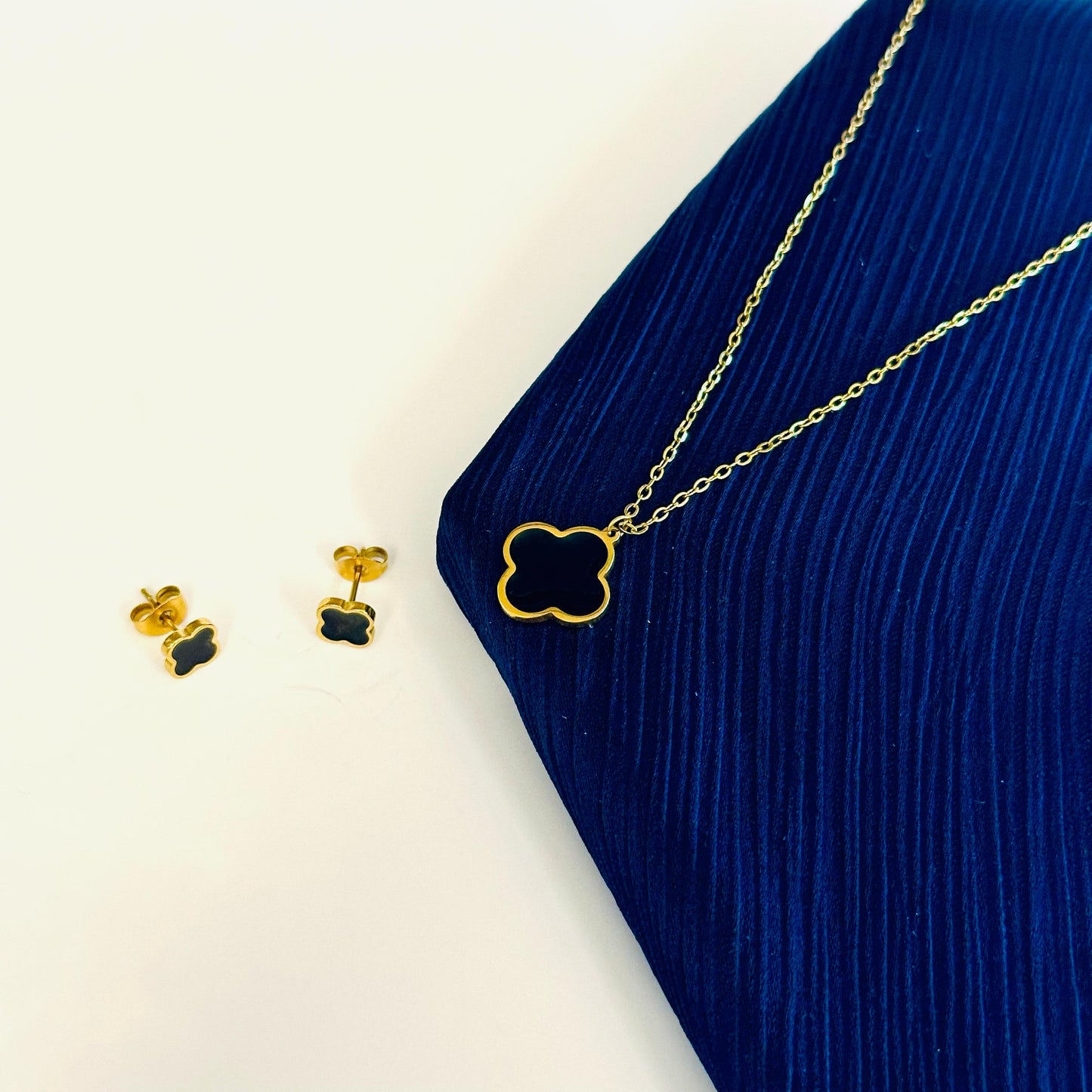 2 Pcs Flower Petal Jewelry Set - Stainless Steel