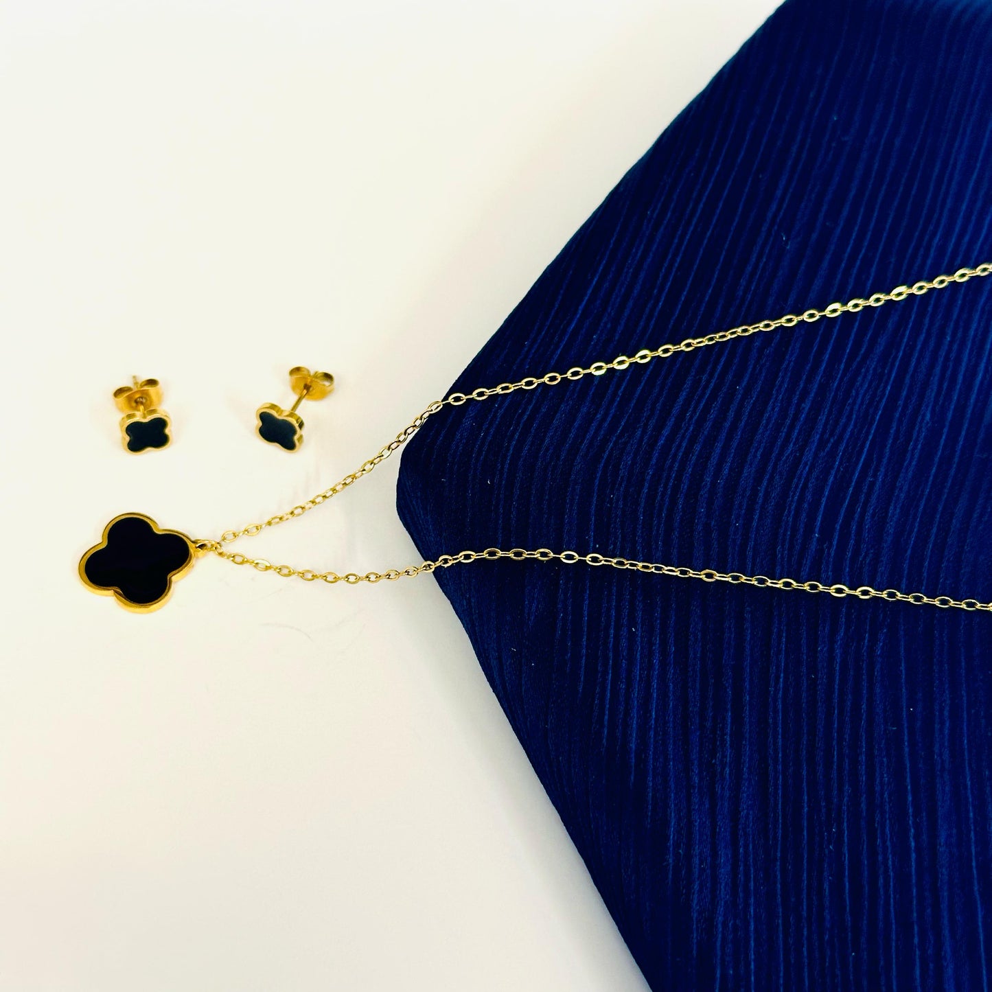 2 Pcs Flower Petal Jewelry Set - Stainless Steel