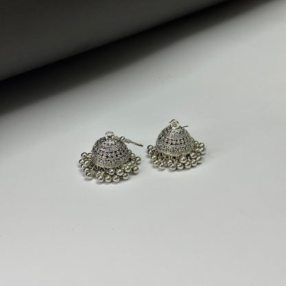 Silver Antique Style Small Jhumka