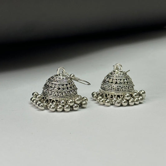 Silver Antique Style Small Jhumka