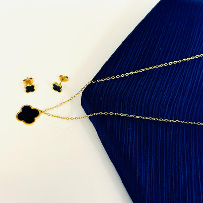 2 Pcs Flower Petal Jewelry Set - Stainless Steel